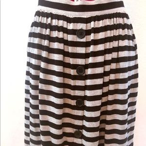 Carlson grey/black striped jersey skirt w/ pockets